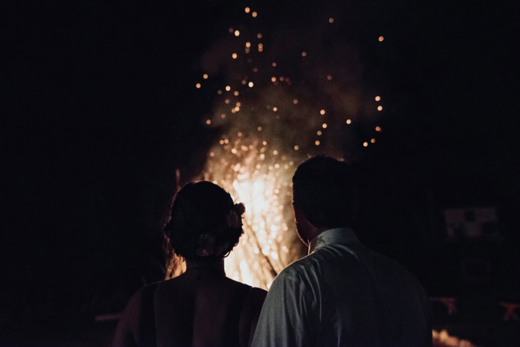 Bonfire at wedding